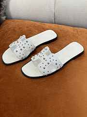 Hermès Oran Stud h cut-out sandals in calf leather White - 6