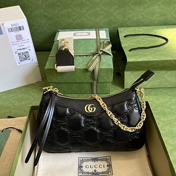 Gucci GG Matelassé Handbag Black 735049 size 25x15x8 cm