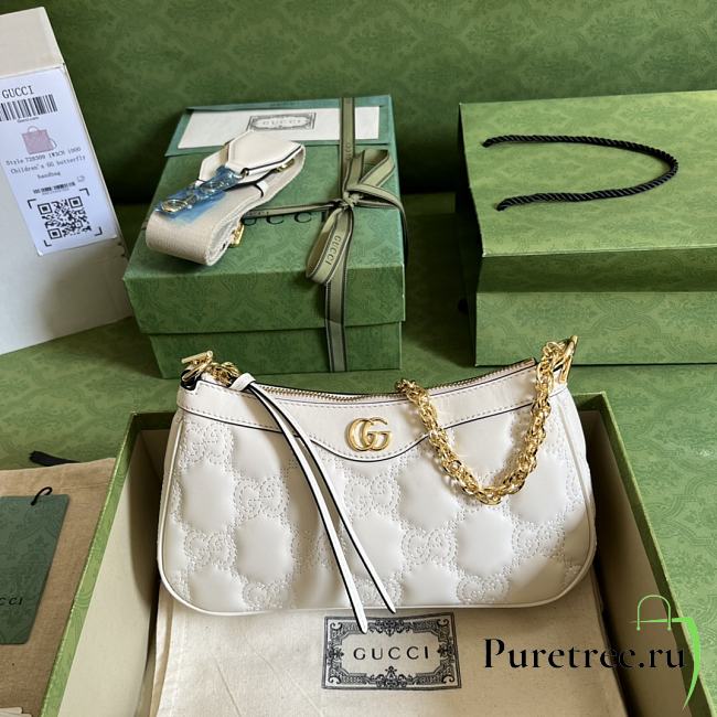 Gucci GG Matelassé Handbag White 735049 size 25x15x8 cm - 1
