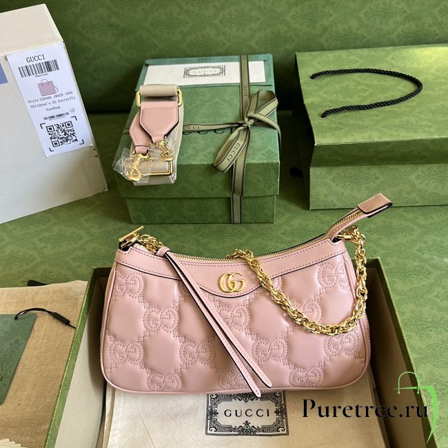 Gucci GG Matelassé Handbag Pink 735049 size 25x15x8 cm - 1