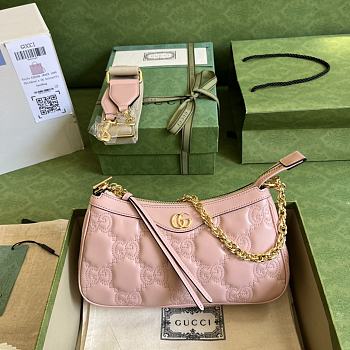 Gucci GG Matelassé Handbag Pink 735049 size 25x15x8 cm