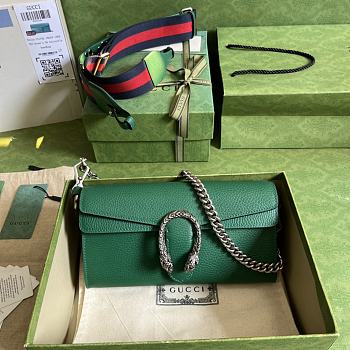 Dionysus Small Shoulder Bag Green Leather 731782 size 25x14x4 cm