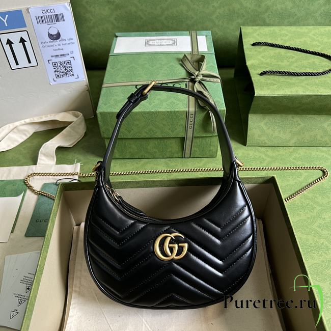Gucci GG Marmont Half-Moon-Shaped Mini Bag Black size 21 x 11 x 5 cm  - 1