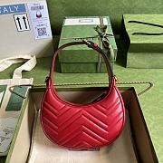 Gucci GG Marmont Half-Moon-Shaped Mini Bag Red size 21 x 11 x 5 cm - 3