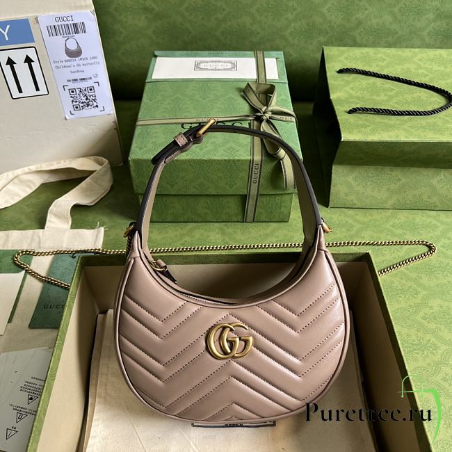 Gucci GG Marmont Half-Moon-Shaped Mini Bag Dusty Pink size 21 x 11 x 5 cm - 1