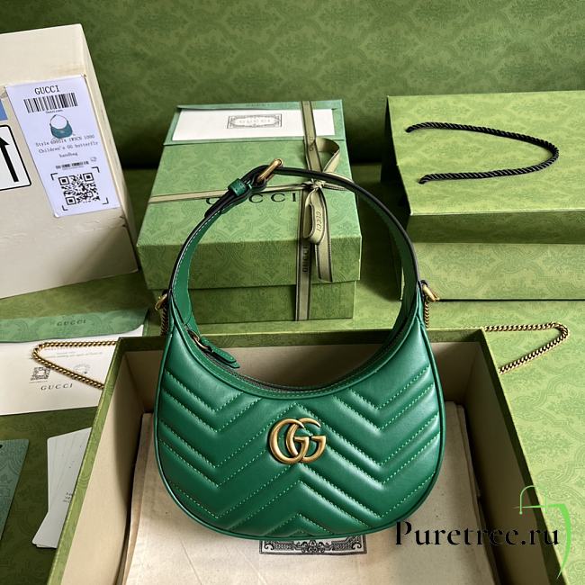 Gucci GG Marmont Half-Moon-Shaped Mini Bag Green size 21 x 11 x 5 cm - 1