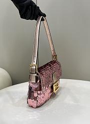 Fendi Baguette 1997 Pink Leather & Sequinned Bag 27x5x14 cm - 4