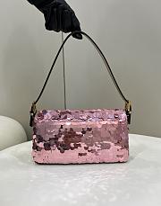 Fendi Baguette 1997 Pink Leather & Sequinned Bag 27x5x14 cm - 3