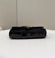 Fendi Baguette 1997 Black Leather & Sequinned Bag 27x5x14 cm - 4