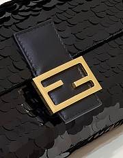 Fendi Baguette 1997 Black Leather & Sequinned Bag 27x5x14 cm - 2