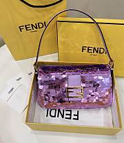 Fendi Baguette 1997 Purple Leather & Sequinned Bag 27x5x14 cm - 1