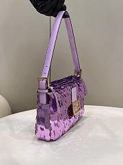 Fendi Baguette 1997 Purple Leather & Sequinned Bag 27x5x14 cm - 5
