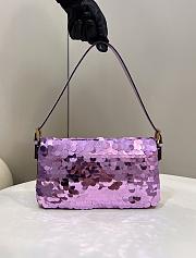 Fendi Baguette 1997 Purple Leather & Sequinned Bag 27x5x14 cm - 4