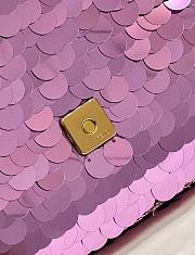 Fendi Baguette 1997 Purple Leather & Sequinned Bag 27x5x14 cm - 2