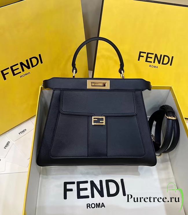 Fendi Peekaboo Iseeu Medium Tote Bag Black size 33.5x13x25.5 cm - 1