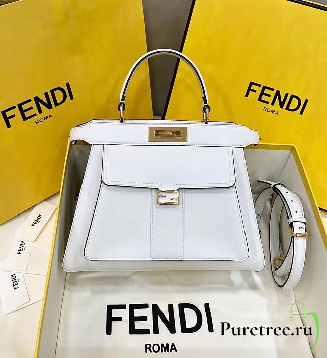 Fendi Peekaboo Iseeu Medium Tote Bag White size 33.5x13x25.5 cm - 1