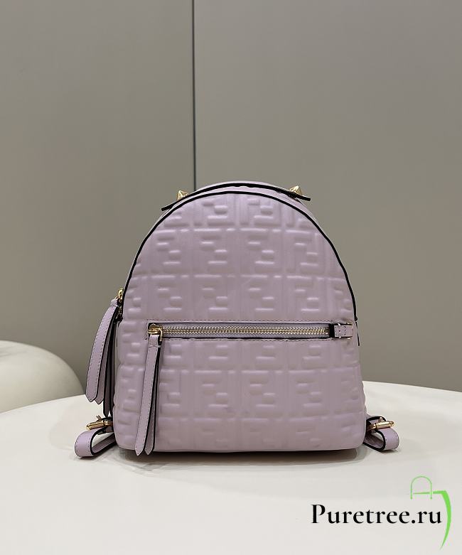 Fendi Backpack FF Embossed Leather Purple size 22x10x22 cm - 1