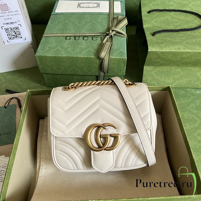 Gucci GG Marmont mini shoulder bag white size 18*13.5*8cm - 1
