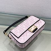 Fendi Baguette canvas FF White & Pink bag | 8372 - 2