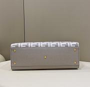 Fendi X-Tote Grey Houndstooth Wool Shopper With FF Embroidery - 6