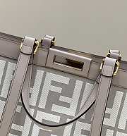 Fendi X-Tote Grey Houndstooth Wool Shopper With FF Embroidery - 2