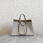 Fendi X-Tote Brown Houndstooth Wool Shopper With FF Embroidery - 3