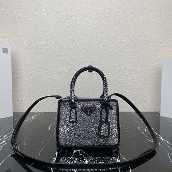 Prada Galleria Satin Mini-Bag With Crystals size 20 x 14.5 x 9.5 cm