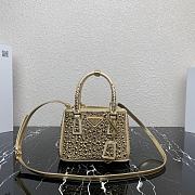 Prada Galleria Satin Mini-Bag With Crystals Platinum size 20 x 14.5 x 9.5 cm - 1