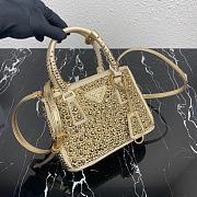 Prada Galleria Satin Mini-Bag With Crystals Platinum size 20 x 14.5 x 9.5 cm - 4