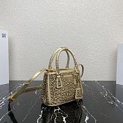 Prada Galleria Satin Mini-Bag With Crystals Platinum size 20 x 14.5 x 9.5 cm - 3