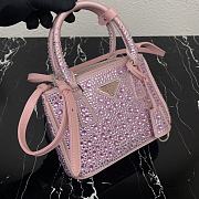 Prada Galleria Satin Mini-Bag With Crystals Alabaster Pink size 20 x 14.5 x 9.5 cm - 2
