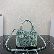 Prada Galleria Satin Mini-Bag With Crystals Green size 20 x 14.5 x 9.5 cm - 1