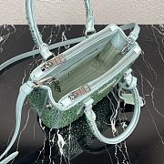 Prada Galleria Satin Mini-Bag With Crystals Green size 20 x 14.5 x 9.5 cm - 6