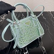 Prada Galleria Satin Mini-Bag With Crystals Green size 20 x 14.5 x 9.5 cm - 3