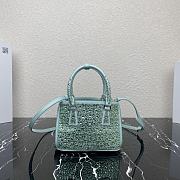 Prada Galleria Satin Mini-Bag With Crystals Green size 20 x 14.5 x 9.5 cm - 4