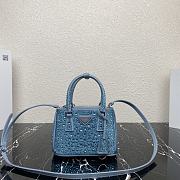 Prada Galleria Satin Mini-Bag With Crystals Blue size 20 x 14.5 x 9.5 cm - 1