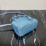 Prada Galleria Satin Mini-Bag With Crystals Blue size 20 x 14.5 x 9.5 cm - 5