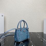 Prada Galleria Satin Mini-Bag With Crystals Blue size 20 x 14.5 x 9.5 cm - 4
