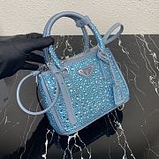 Prada Galleria Satin Mini-Bag With Crystals Blue size 20 x 14.5 x 9.5 cm - 3