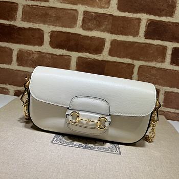 Gucci Horsebit 1955 Small Shoulder Bag size White Leather 23.5x13x7 cm