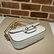 Gucci Horsebit 1955 Small Shoulder Bag size White Leather 23.5x13x7 cm - 5
