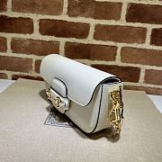 Gucci Horsebit 1955 Small Shoulder Bag size White Leather 23.5x13x7 cm - 3
