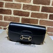 Gucci Horsebit 1955 Small Shoulder Bag size Black Leather 23.5x13x7 cm - 1
