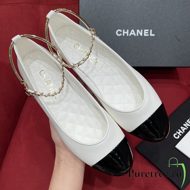 Chanel Ballerina Flats White & Black - 1