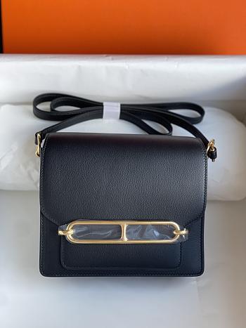 Hermes Roulis Mini Bag Black & Golden Hardware size 19cm