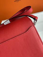 Hermes Roulis Mini Bag Red & Silver Hardware size 19cm - 4