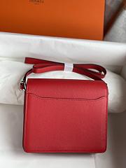 Hermes Roulis Mini Bag Red & Silver Hardware size 19cm - 3