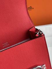 Hermes Roulis Mini Bag Red & Silver Hardware size 19cm - 2