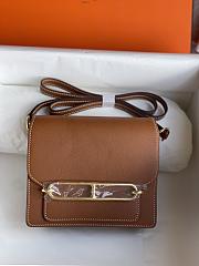 Hermes Roulis Mini Bag Brown & Golden Hardware size 19cm - 1