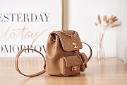 Chanel Backpack Grained Shiny Calfskin & Gold-Tone Metal Brown 21x20x12 cm - 4